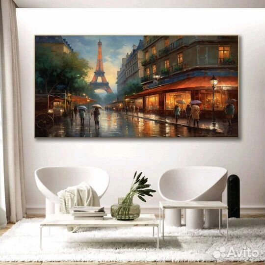 Картина маслом город