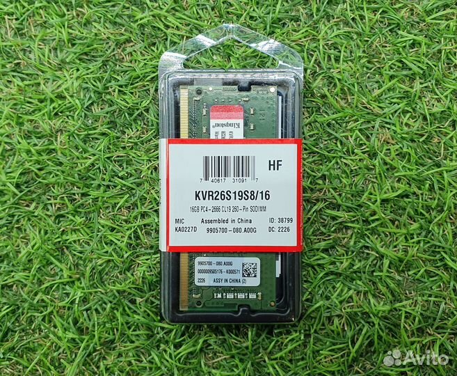 Kingston valueram 16 гб DDR4 2666 мгц sodimm