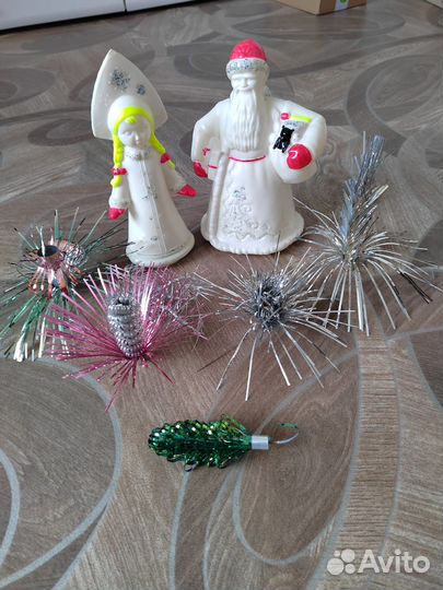 Дед мороз и снегурочка СССР пластик