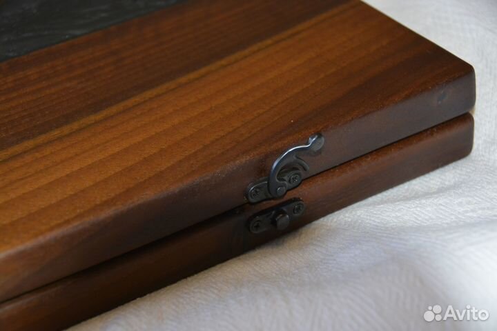 Нарды из массива дерева и эпоксидной смолы