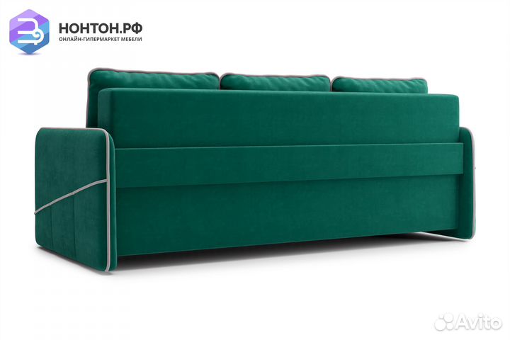 Диван еврокнижка Энерджи 3-х местный изумрудный