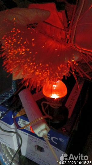 Ночник лампа фонтан СССР 6в световолокно