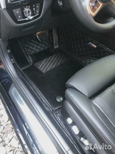 3д коврики из экокожи с бортами в салон авто