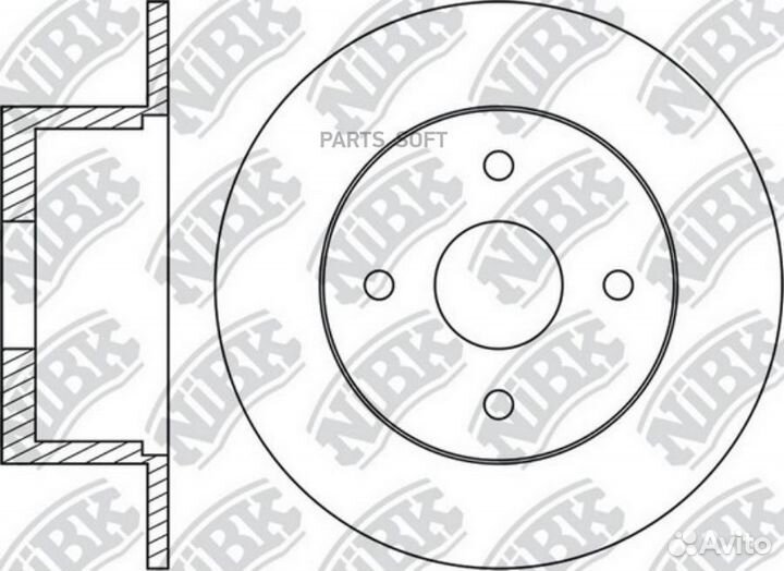 Nibk RN1746H Диск торм. зад. с подшип. peugeot 308