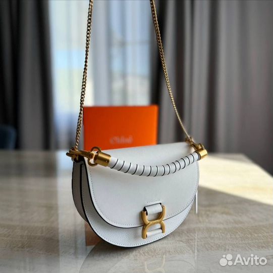 Сумка женская Chloe кожаная белая