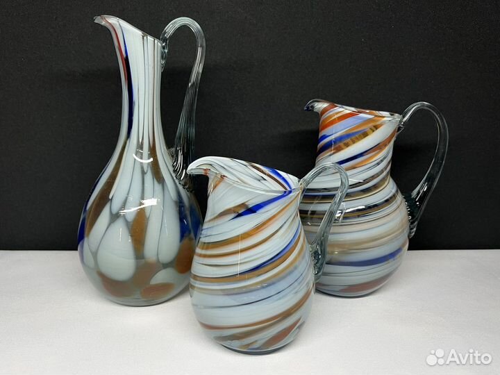 Кувшины цветное стекло СССР