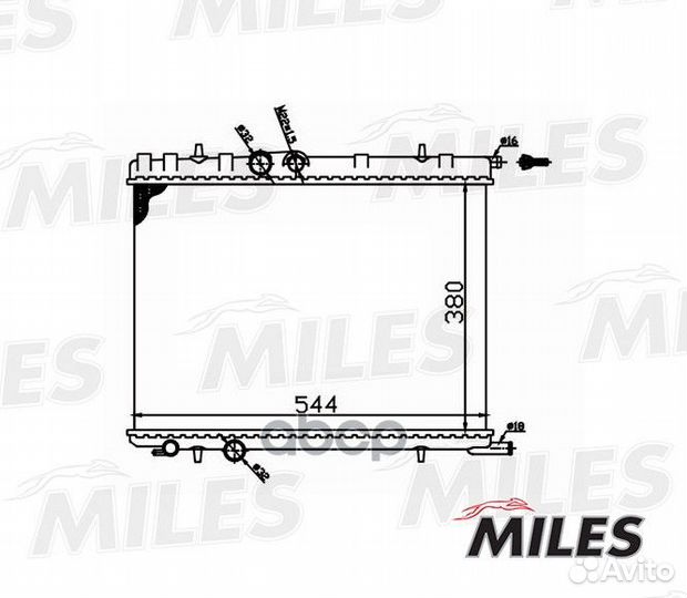 Радиатор peugeot 206 1.1-1.6 02- (без нижн