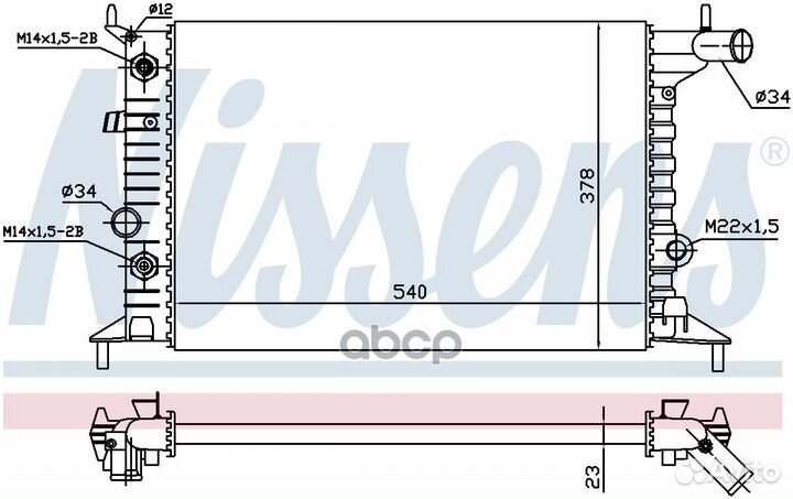 630691 Радиатор opel vectra B 1.6-2.0 95-02 630