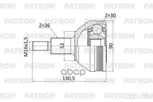 ШРУС нар. 36х52х30 skoda Rapid III (NH3) 12- / VW