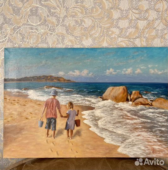 Дети, Картина маслом на холсте