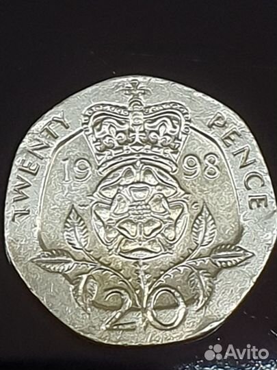 Монета Великобритании 20 пенсов 1998 год