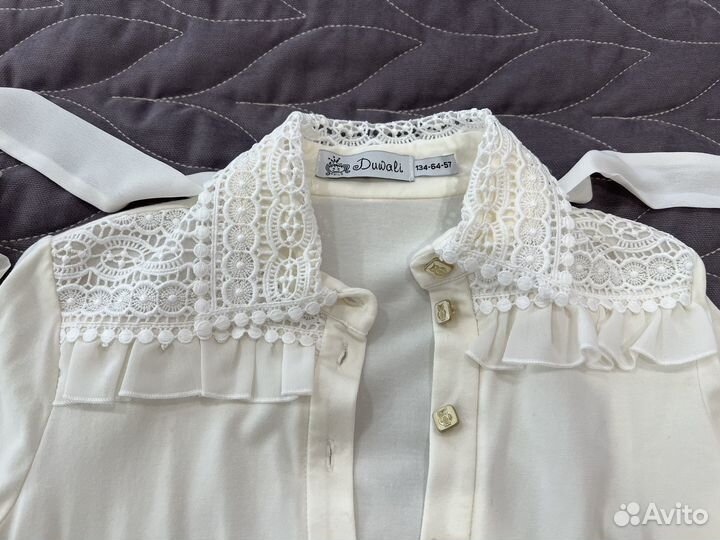 Блузка Duwali, 134 размер, молочная