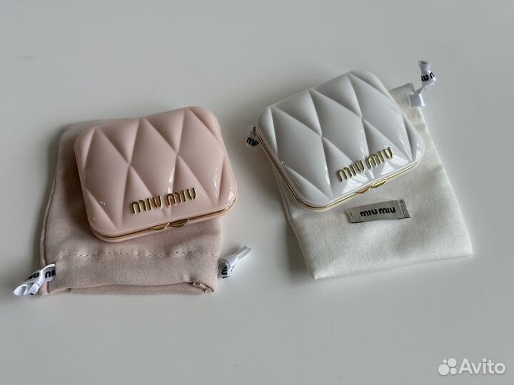Зеркальце miumiu белое розовое