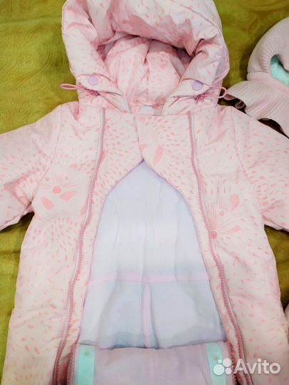 Комбинезон-трансформер зимний 74-80 + Шапка-шлем