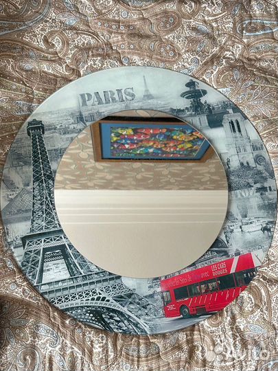 Интерьерный комплект тюль + зеркало + лампа