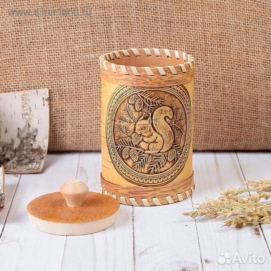 Туес «Белки», 8814 см, береста