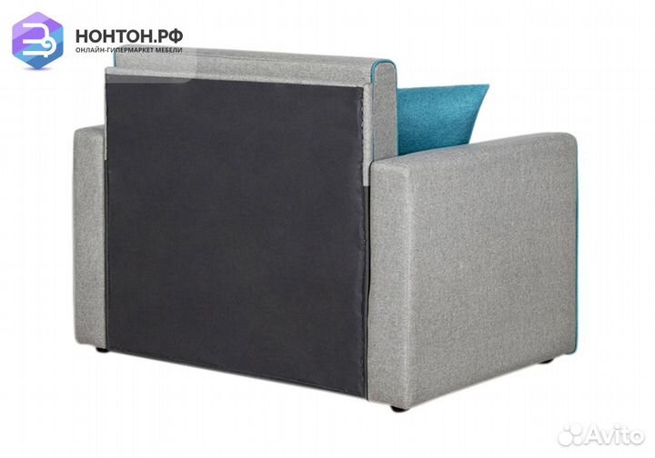 Кресло выкатное Найс светло-серое / бирюзовое