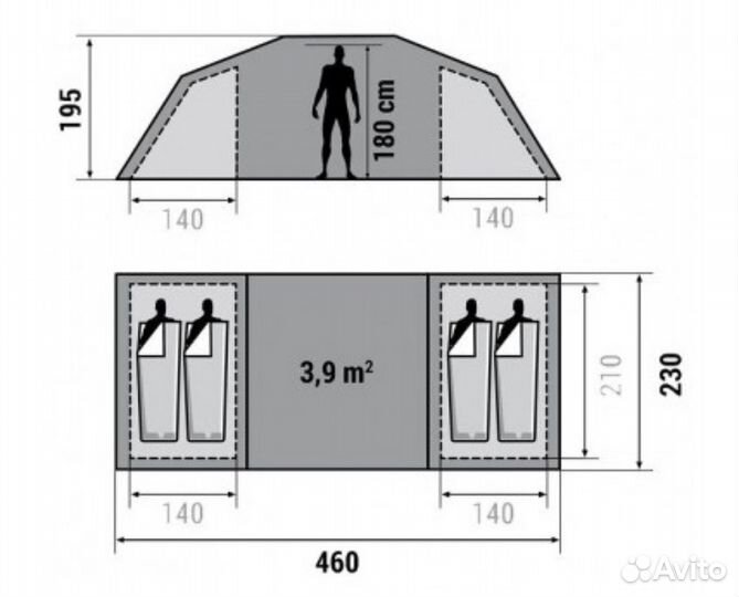 Палатка 4-местная Quechua family arpenaz 4.2