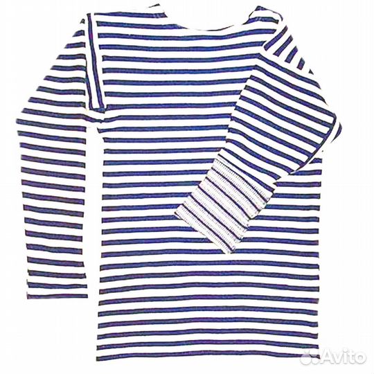 4439 Тельняшка двойной вязки, хлопок, голубая