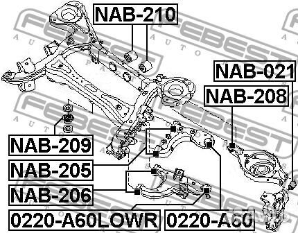 Febest 0220-A60lowr Опора шаровая nissaninfiniti A