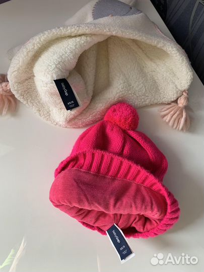 Шапочки утеплённые на девочку babyGap(USA) ог 49см