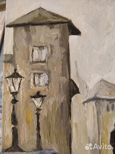 Абстрактные картины маслом,Прогулка по городу 