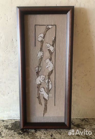 Картина вышитая крестиком готовая ручная работа