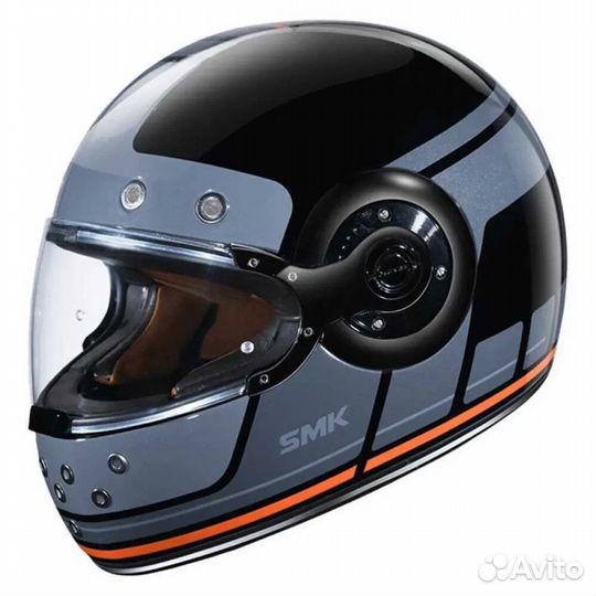 SMK Retro full face helmet Glossy Black / Grey