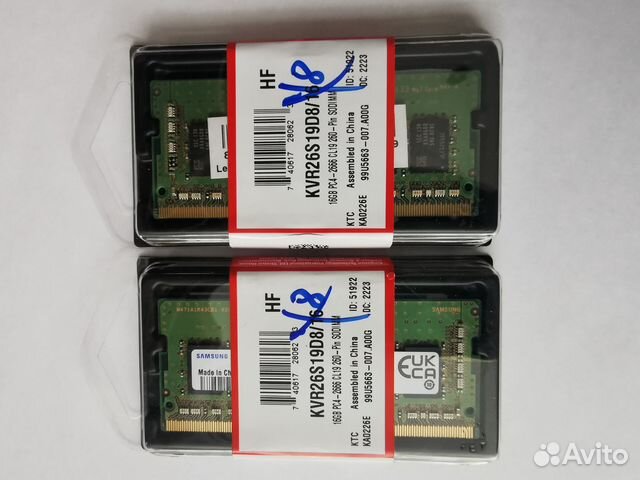 Комл-т 2 шт Модуль памяти 8 Gb SO-dimm dddr4-3200