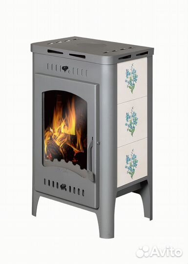 Печь-камин бавария оптима незабудка