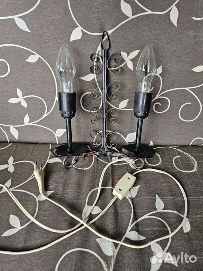 Ночник кованый две свечи мерцающее пламя СССР