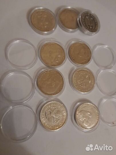 5 марок 1935, 1936 Серебро. Вес 13.88 900проба