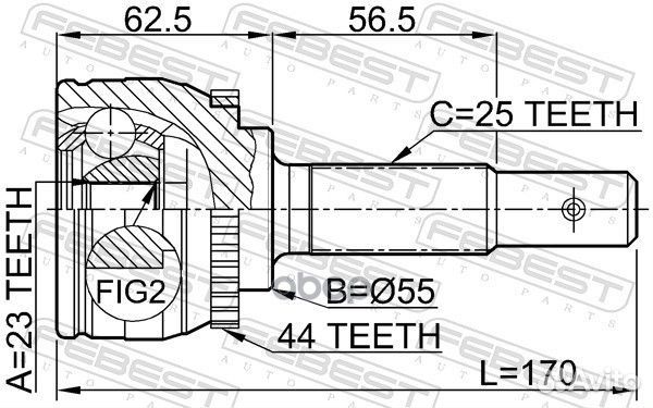 ШРУС наружный 23x55x25 (nissan almera N16 (UKP)