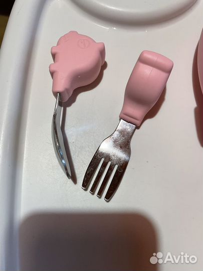 Силиконовая детская тарелка и бутылочка avent