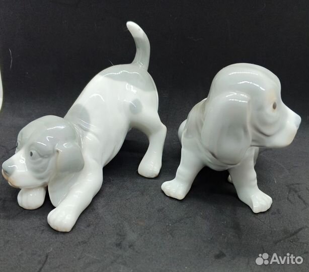 Винтажная статуэтка щенок, фарфор. Германия