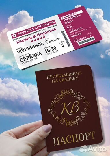 Пригласительные на свадьбу билет на самолет