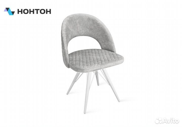 Стул Гэтсби К3 белый матовый / микровелюр светло-с