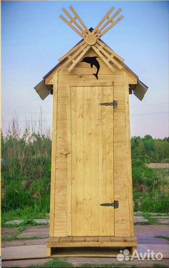Уличный туалет деревянный Я090