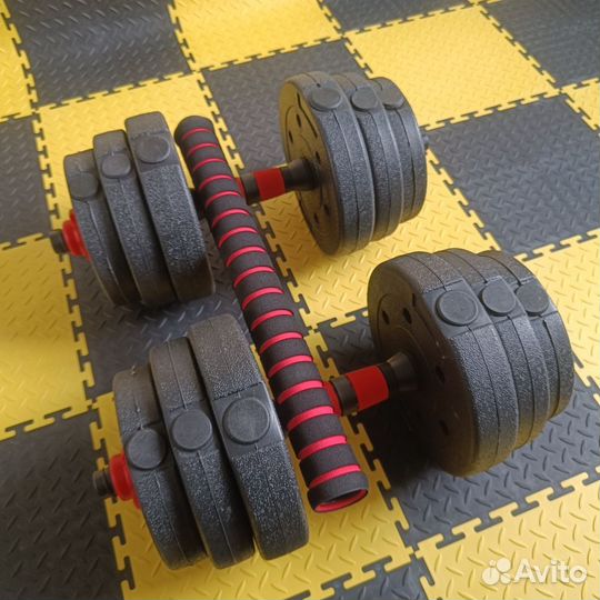 Новые гантели 20 кг с штангой