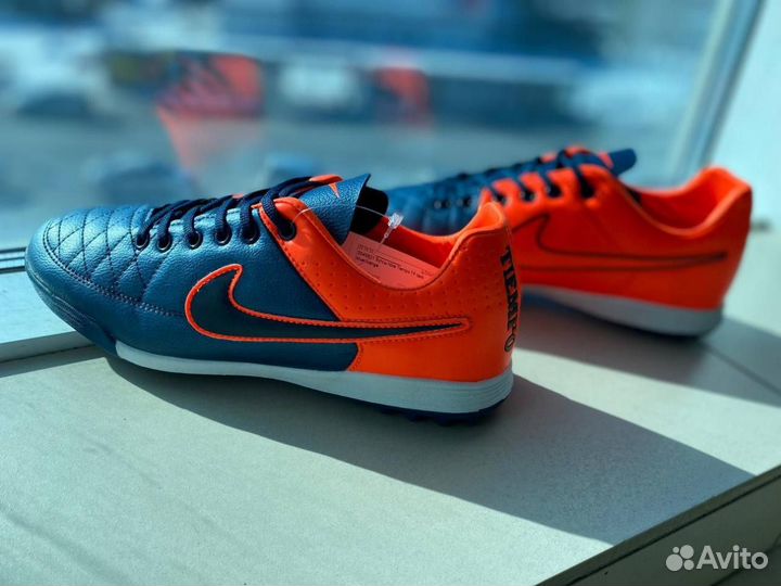 Бутсы Nike Tiempo TF blue/orange
