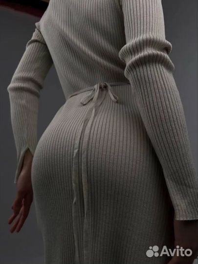 Платье в рубчик