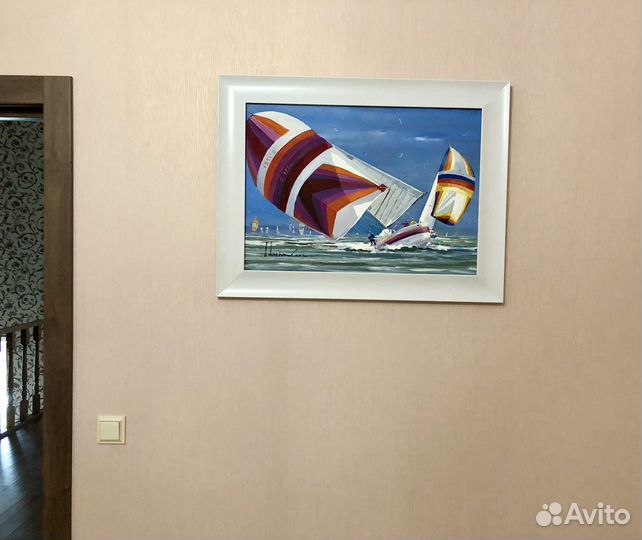 Картина маслом парусники в море