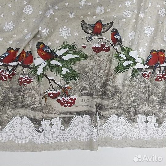 Ткань лён жаккард для скатертей, штор, салфеток