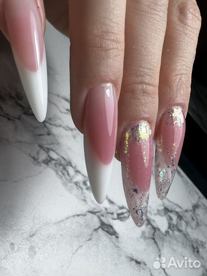 Наращивание ногтей. Выкладной френч