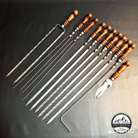 Шампура с деревянной ручкой