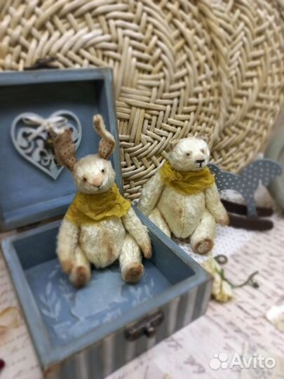 Мишка и зайка тедди ручная работа