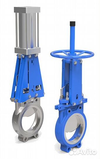 Межфланцевый ножевой затвор с пневматическим приво