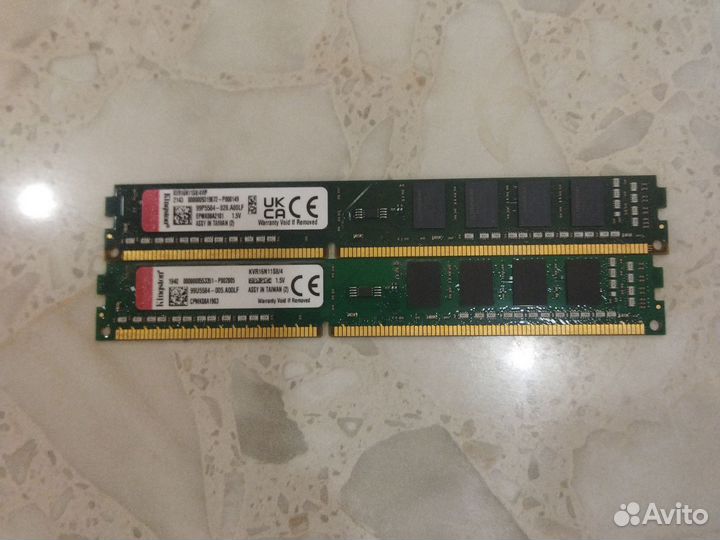 2 модуля оперативной памяти по 4 gb ddr3 kingston