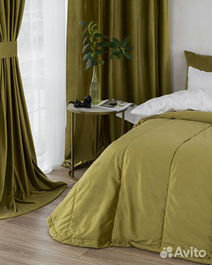 Покрывало бархат Беллиссимо темный янтарь новое