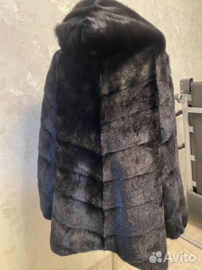 Шуба норковая 46 48 с капюшоном